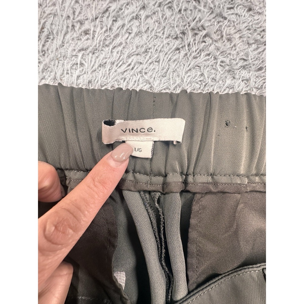 Vince Pull-On Wide Leg‎ Pants Olive Green Women's Size L Classic Timeless - Picture 6 of 7